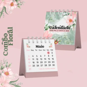 MINI CALENDÁRIO DE MESA FLORAL CRISTÃ 01