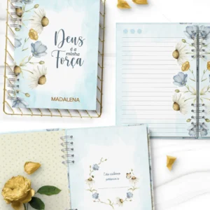 CADERNO FLORAL AZUL 01